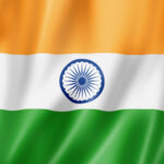 India flag, three dimensional render, satin texture